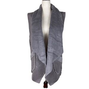 Janice Faux Suede/Fur Vest With Pockets